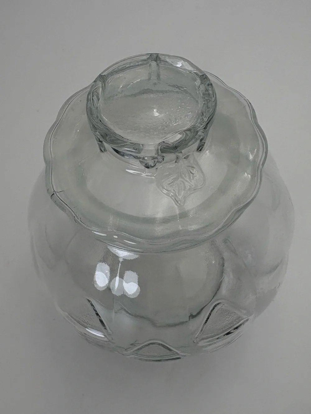 Vintage Libbey Clear Glass Halloween Jack-O'-Lantern Candy Jar